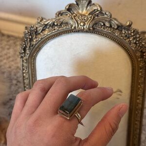 Labradorite Stone Sterling Silver Ring sz 6